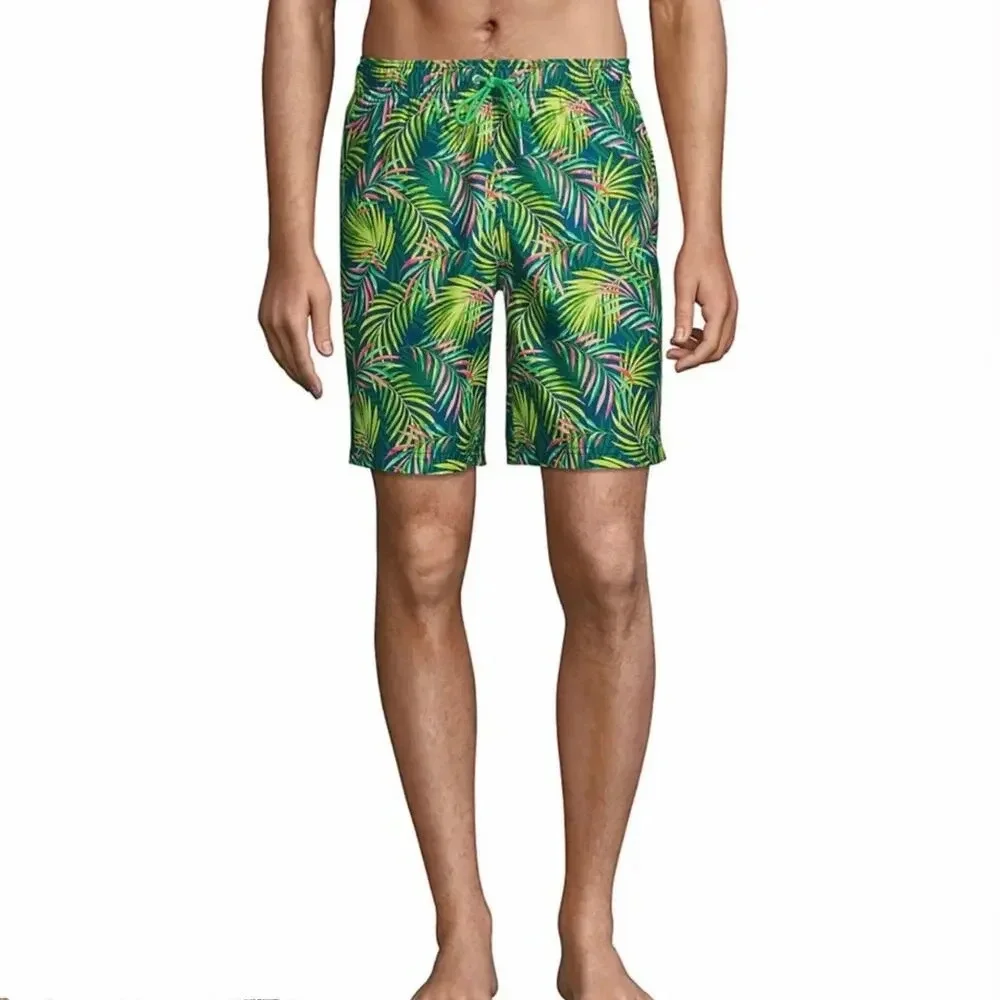 Lands' End NWT Tropical Volley Swim Trunk Men Various